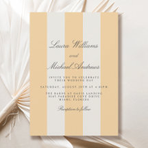 Einfache gelbe und weiße Cabana-Streifen-Hochzeit
