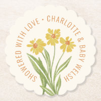 Einfache gelbe Wildblume mit Liebe duscht