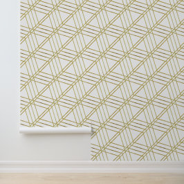 Einfache geometrische Moderne Deko Weiß und Gold Tapete
