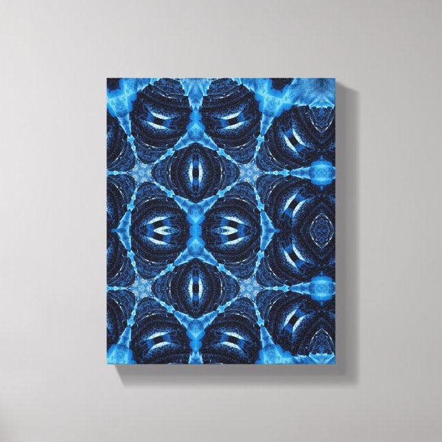 Einfache geometrische moderne Kunst, blaue Marmorm Leinwanddruck (Vorderseite)