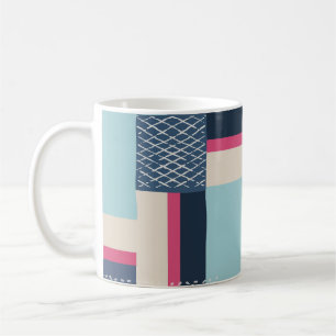 Einfache geometrische Pinselstriche: Farbblock Kaffeetasse
