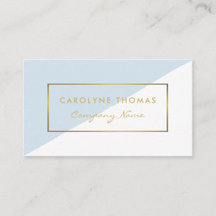 Einfache geometrische White & Gold Foil Wirkung Visitenkarte