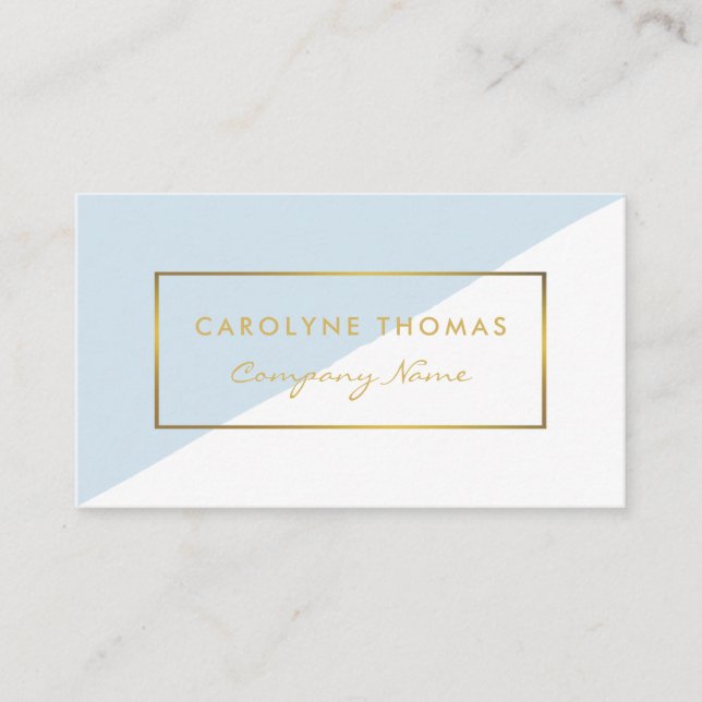 Einfache geometrische White & Gold Foil Wirkung Visitenkarte (Vorderseite)