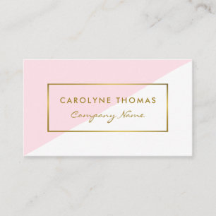 Einfache geometrische White & Gold Foil Wirkung Visitenkarte