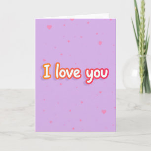 Einfache geschichtete Ich liebe dich Herzen Karte