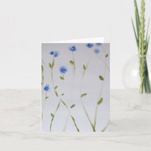 Einfache gestrichene blaue Blumen - Note Card Karte
