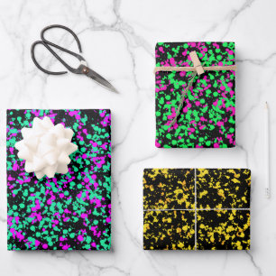 Einfache, getupfte Farbe Geschenkpapier Set