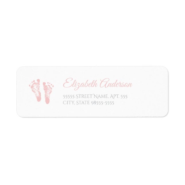 Einfache Girl Baby Dusche Wertvoll Pink Footprints (Vorne)