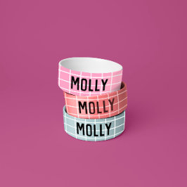 Einfache Girly Bright Pink Karo Grafik Moderne Napf