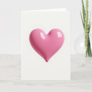 Einfache Glänzende Rosa Herz Karte