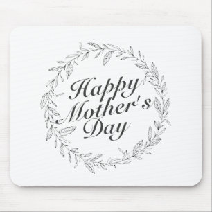Einfache glückliche Mutter Tag Blumenreath Mousepa Mousepad