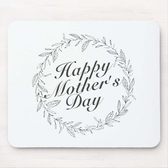 Einfache glückliche Mutter Tag Blumenreath Mousepa Mousepad (Vorne)