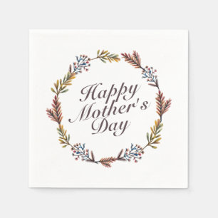 Einfache glückliche Mutter Tag Blumenreath Napkin Serviette