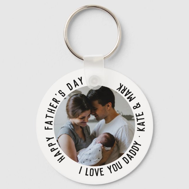 Einfache glückliche Vatertag Liebe Sie Papa Foto Schlüsselanhänger (Vorderseite)
