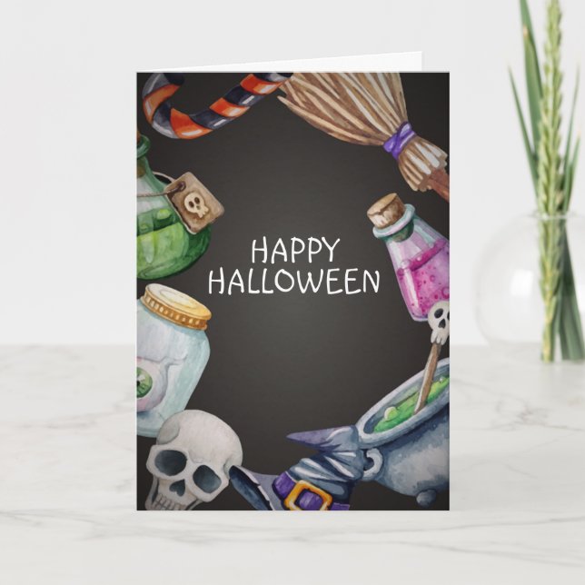 Einfache Glückskarte Halloween Grußkarte Karte (Vorderseite)