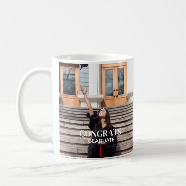 Einfache Glückwunsch absolvieren maßgeschneidertes Kaffeetasse (Links)