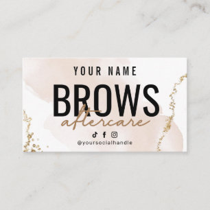 Einfache Gold Brows Aftercare Card Visitenkarte