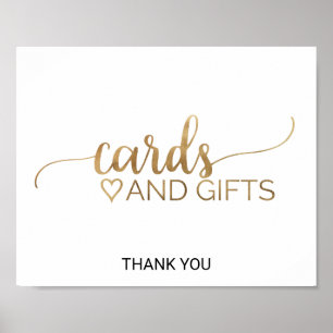 Einfache Gold Calligraphy Cards und Geschenke-Zeic Poster