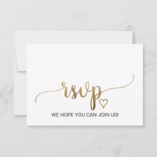 Einfache Gold Calligraphy Song Request RSVP Card Karte