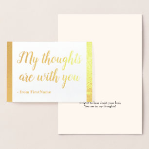 Einfache Gold Foil Beileid Card Folienkarte
