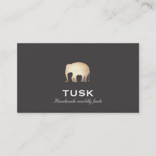 Einfache Gold Foil Look Elephant Black Business Ca Visitenkarte