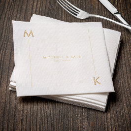 Einfache Gold-Grenze für Monogramm-Linken Servietten Mit Folie