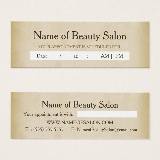 Einfache Gold Grunge Friseur Salon Erinnerung (Vorne & Hinten)