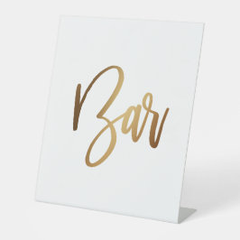 Einfache Gold Handschrift Typografie Bar Sockelschild