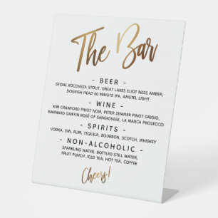 Einfache Gold-Handschrift-Typografie "The Bar"-Men Sockelschild