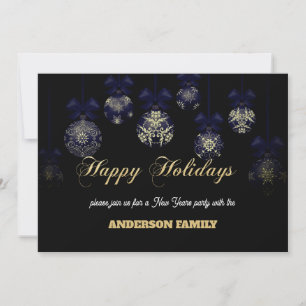 Einfache Gold Happy New Year Cards Einladung