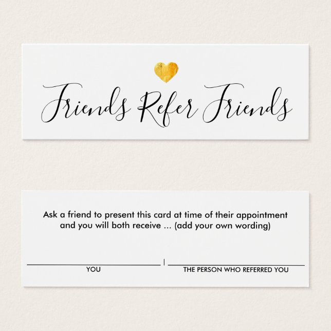 Einfache Gold Heart Kundenkarte (Vorne & Hinten)