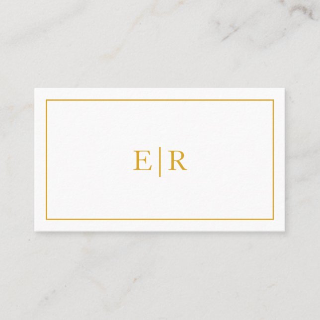 Einfache Gold Monogram Berufliche Elegant Visitenkarte (Vorderseite)