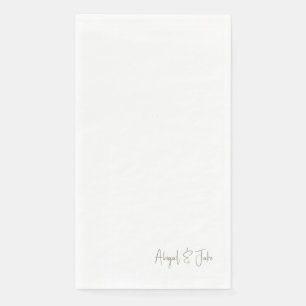 Einfache Gold-Script-Namen Hochzeit Serviette