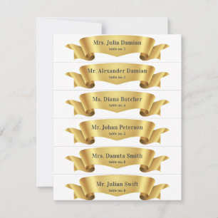 Einfache Gold Silk Ribbon Banner Hochzeiten Platzk Einladung