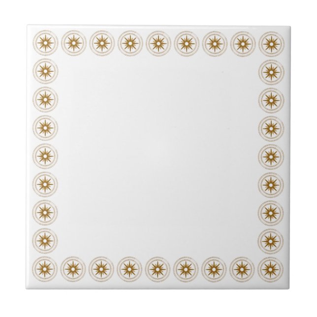 Einfache Gold Sternexplosion Fliese (Vorderseite)