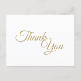 Einfache Gold- und Weißkalligraphie Vielen Dank Postkarte