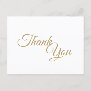 Einfache Gold- und Weißkalligraphie Vielen Dank Postkarte