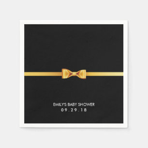 Einfache Goldbogen-Krawatten-Baby-Dusche Serviette