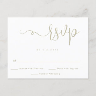 Einfache Goldbriefe RSVP Card Postkarte