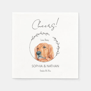 Einfache Golden Retriever Dog Wedding Cocktail Serviette
