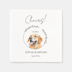 Einfache Golden Retriever Dog Wedding Cocktail Serviette