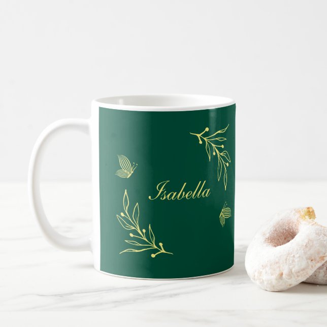 Einfache goldene Blume Kaffeetasse (Mit Donut)