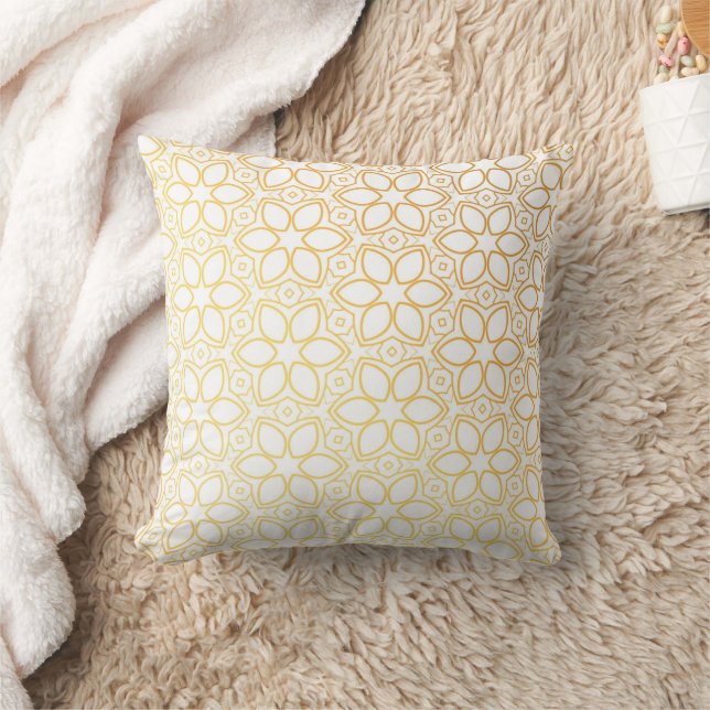 Einfache goldene Blume Kopfkissen Kissen (Decke)