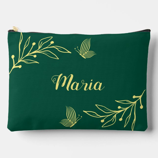 Einfache goldene Blume Zubehörtasche (Vorderseite)