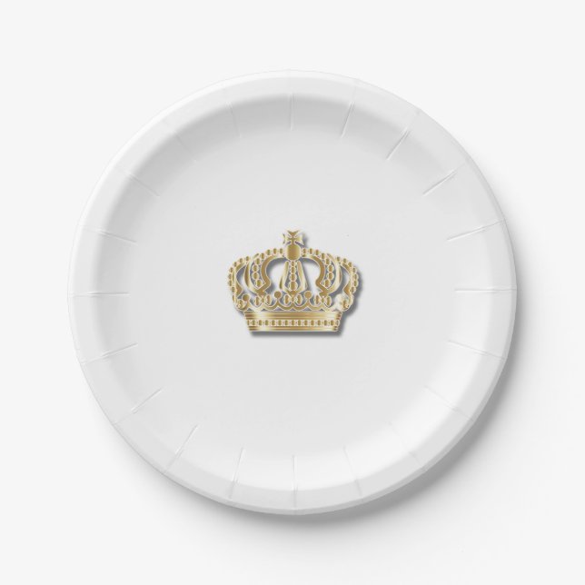 Einfache Goldene Krone Pappteller (Vorderseite)