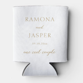 Einfache, goldene, moderne Hochzeit Dosenkühler