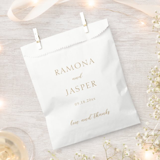 Einfache, goldene, moderne Hochzeit Geschenktütchen (Ausgeschnitten)