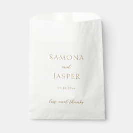 Einfache, goldene, moderne Hochzeit Geschenktütchen