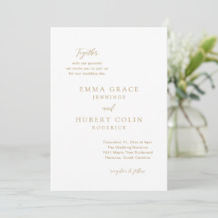 Einfache goldene Typografie Moderne Elegante Hochz Einladung