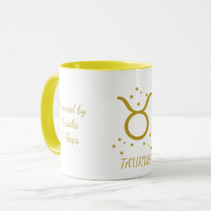 Einfache goldene Typografie Stier Sternzeichen Kaf Tasse